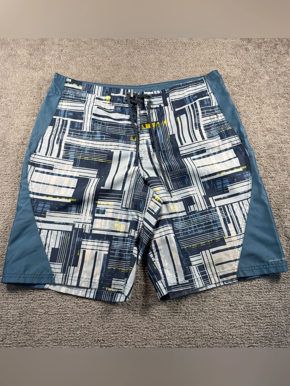 Columbia Mens Board Shorts 36 Surf Cargo Zip Pocket Blue 11 Inseam AM4661